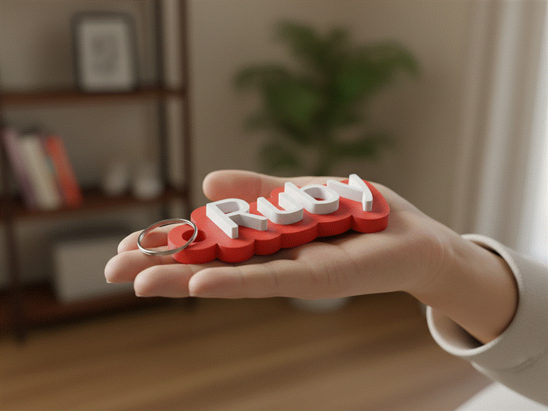 Name Keychains — printed example