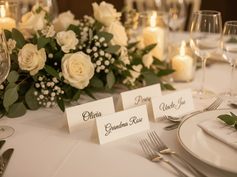 Place Cards — printed example