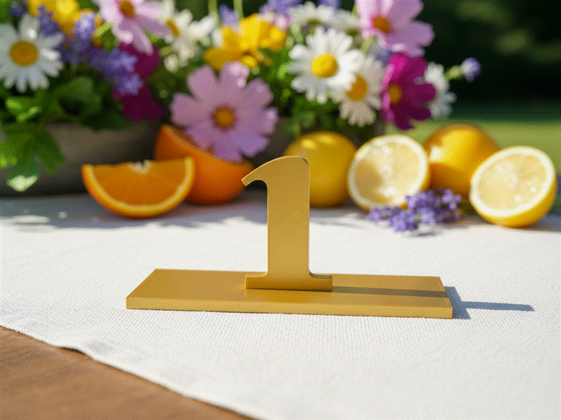 Table Numbers — printed example