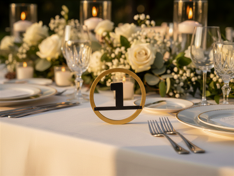 Table Number Rings — printed example